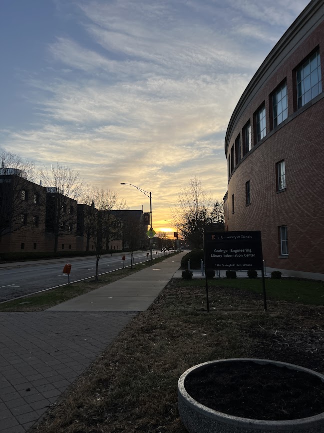 I've had many early mornings and late nights on the UIUC engineering quad.